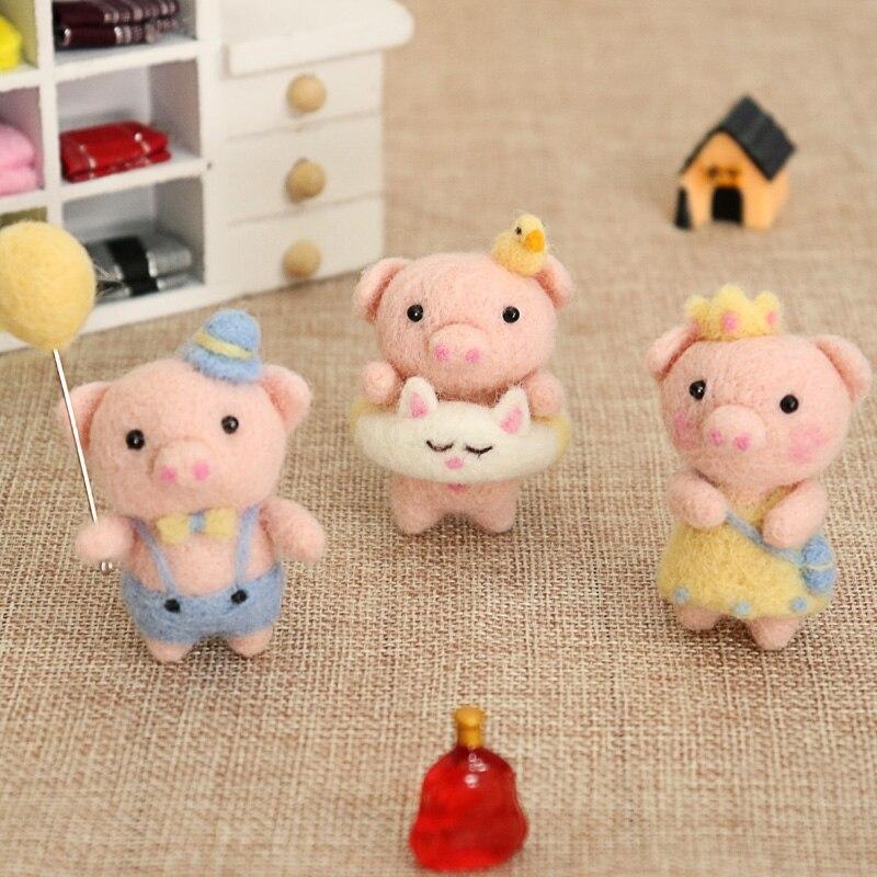Cute Pig Wool Felting Kit with Body Needle Felting Kits for Beginners Wool Felt  Craft DIY Kit for Adults - AliExpress