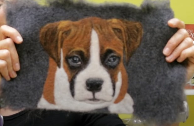 How to needle felt a dog portrait?