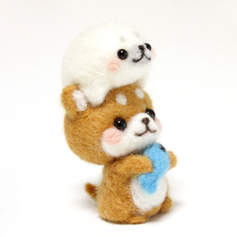 Cute Needle Felted Dog Pets with Baby Otaria - Needle Felting Kits