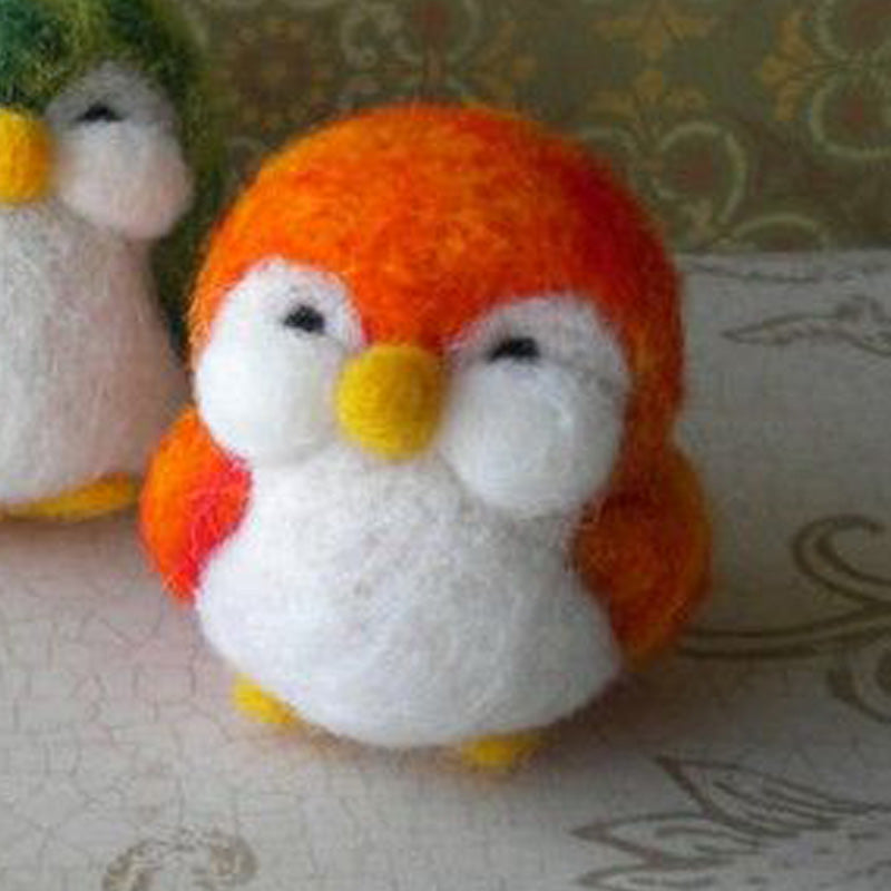 Baby Orange Needle Felted Parrot - Needle Felting Kits