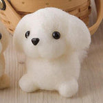 Adorable White and Beige Mini Puppies - Needle Felting Wool
