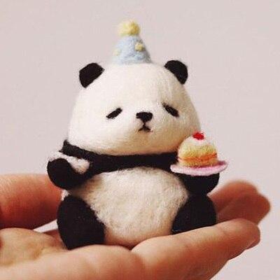 Birthday Cake Panda - Needle Felting Wool Kit