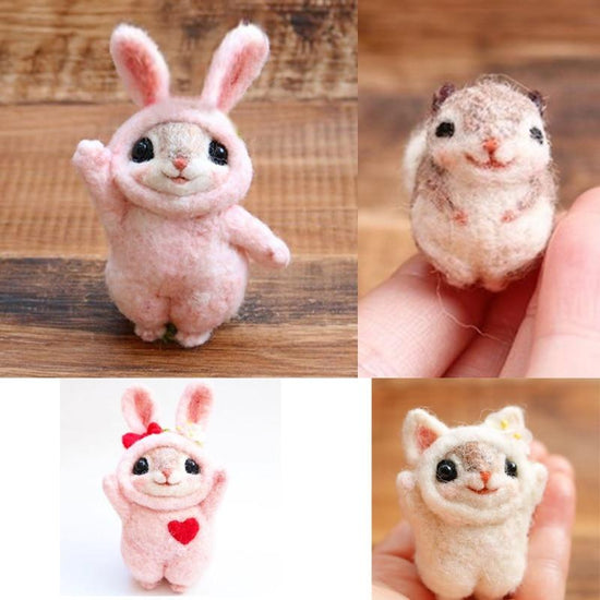 Cute Pets Mouse Rabbit Squirrel - Needle Felting Wool Kit