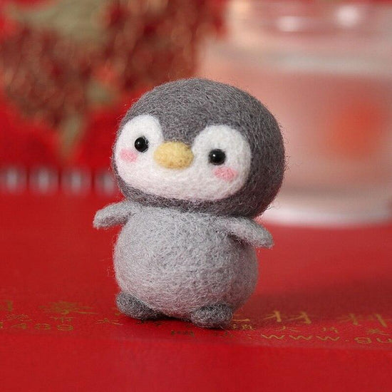 Funny Festive Christmas Little Penguin - Needle Felting Wool