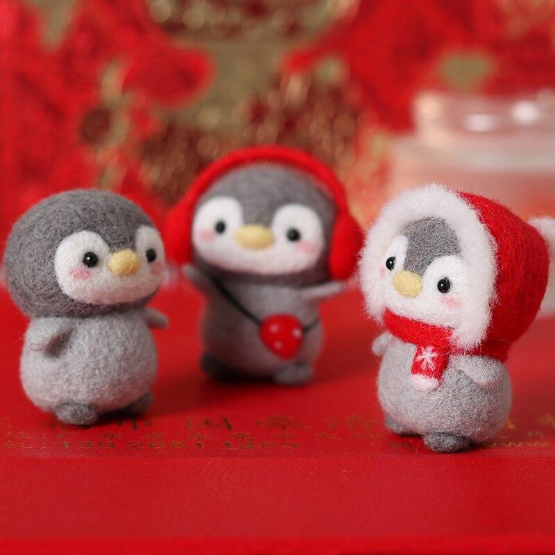 Funny Festive Christmas Little Penguin - Needle Felting Wool