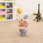 Lovely Pig with Balloon - Needle Felting Wool Kit